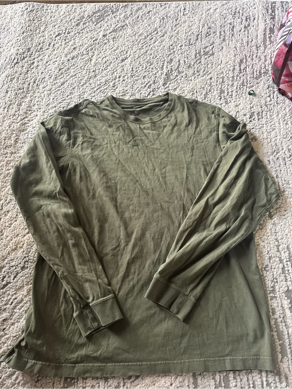 Eddie Bauer Olive Long-Sleeve Crewneck Shirt